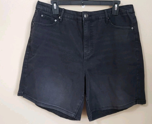 Terra & Sky Pantaloncini Donna 0X (14 W) Elasticizzati Schiena Lavati Nero Lunghezza 17" Nuovi con etichette - Foto 1 di 13