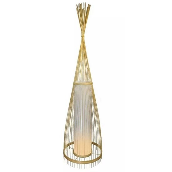 V-TAC VT-3100 Lampada da terra piantana in vero legno rattan con portalampada pe