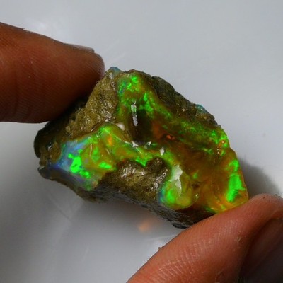 Ethiopian Oil Opal Specimen  33.45  cts Natural Rough Gemstone - Fire Opal Roug