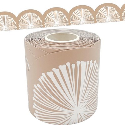 Scalloped Border Trim 50ft Natural Poms Die Cut Rolled Teacher Created Resources