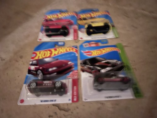 Hot Wheels '99 Honda Civic Type R (EK9) Red Edition + ‘90 Civic EF & Yellow+Blk - Picture 2 of 2