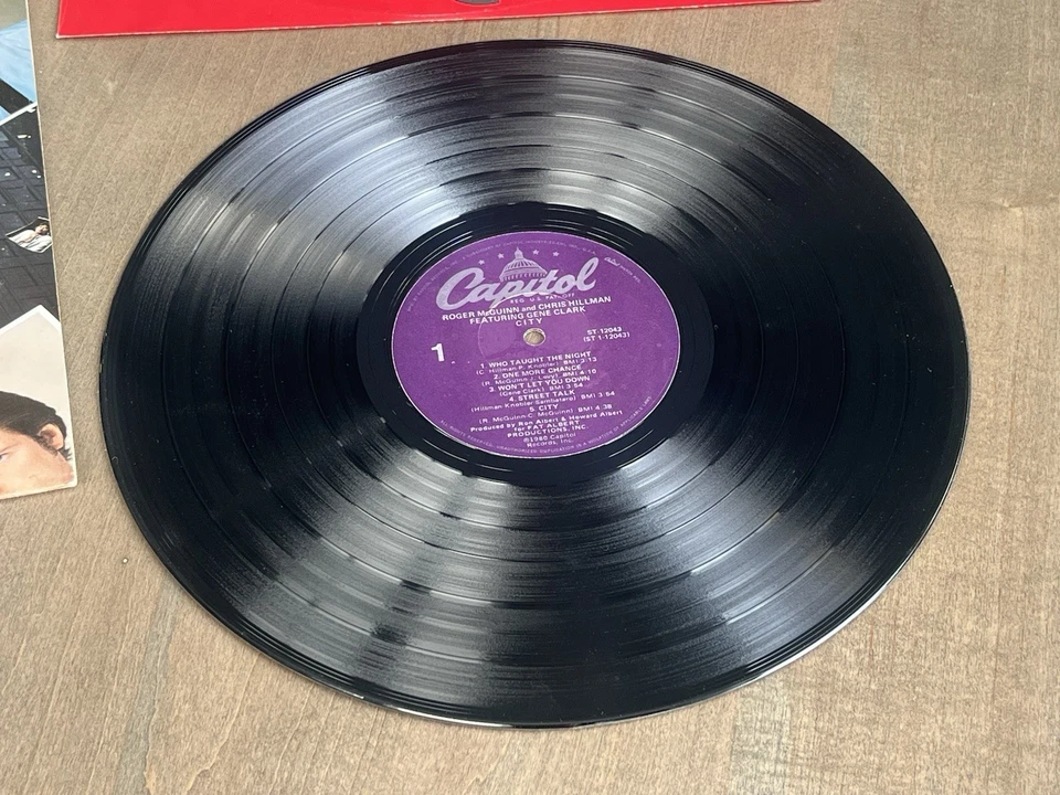 Roger McGuinn & Chris Hillman City ST-12043 1980 Capitol LP EX/EX w/Lyrics - Image 4 of 4