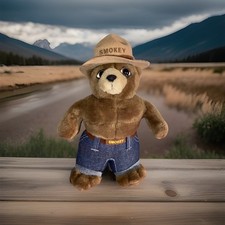 Vintage 1999 Smokey The Bear Plush Stuffed Animal, Kids Preferred Inc Tagged 8in