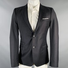 The Kooples Taille 36 Veste Sport En Laine Charbon Grise À Col Cranté