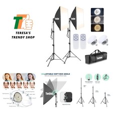 Softbox Photography Lighting Kit, 2Pcs 27" x 27" Professional Soft Box  3000...