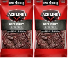 Jack Link's Beef Jerky, Peppered, 1/2 Pounder Bag - Flavorful Meat Snack, 9g... 