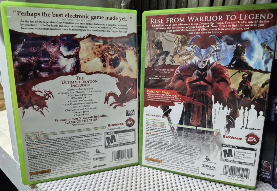 Dragon Age Origins Ultimate Edition + Dragon Age II Xbox 360 CIB w/ Manual - Image 2 of 4