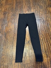 Black Ribbed High-Waisted Yoga Leggings Size M