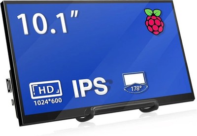 10.1 Inch Raspberry Pi Screen HDMI Monitor 1024x600 LCD Display 16:9 IPS Scre...