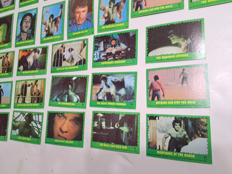 Lote de 29 cartas vintage 1979 Marvel Incredible Hulk Foto 4 de 4
