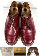VTG Dr. Martens Made in England 1461 Leather Oxford "Cherry Red" Shoes  UK 8