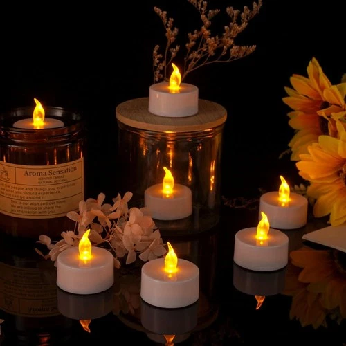 LED Tea Lights Battery Operated Flameless Candles 50 Pack Warm Yellow image 4