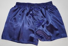 NEW MEN'S SATIN BLUE BOXER SHORT LARGE