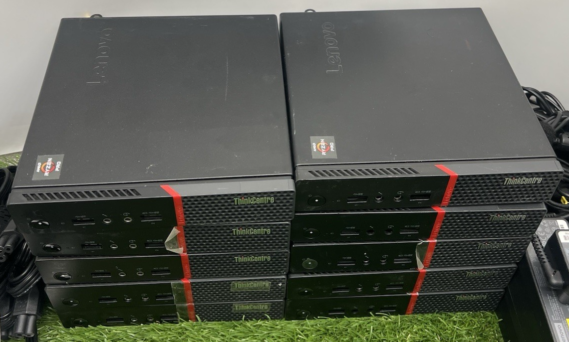 Lot of (10).LENOVO ThinkCentre M715q,Tiny PC AMD Ryzen 5 PRO