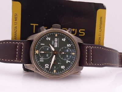 IWC SPITFIRE PILOT CHRONO IW387902 BRONZE BOX&PAPIERE GRÜNES ZIFFER AUTOMATIKUHR