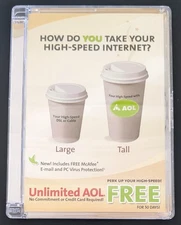 RARE America Online Collectible Internet Disc, Vintage AOL CD - Latte