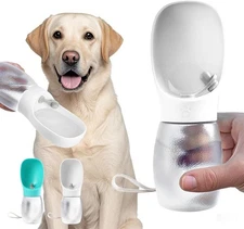 Dog Water Bottle,Leak Proof Portable Puppy Water Dispenser with Drinking Feeder,