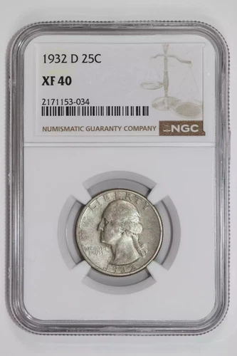 1932-D WASHINGTON QUARTER NGC XF40