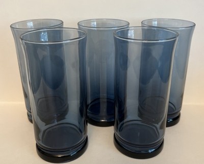 Vintage Set of 5 Libbey  Capri  Dusky Blue 6  Cooler