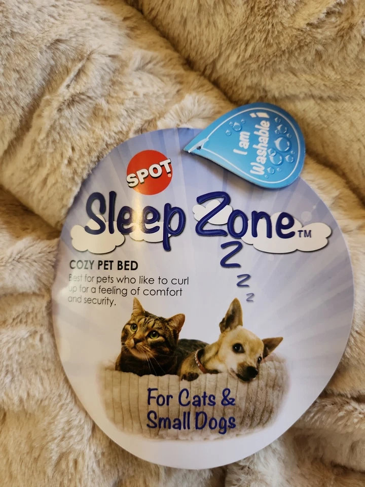 NUEVO CON ETIQUETAS - Sleep Zone - Textura a cuadros - Cama de felpa para perros - Salvia Foto 4 de 4