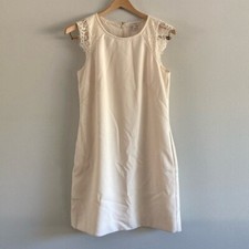 Jcrew Cream Sleeveless MIDI Lace Minimalist Dress Size 2 NWOT