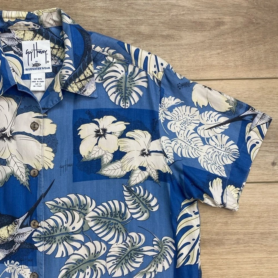 Camisa hawaiana de seda Guy Harvey Foto 3 de 4