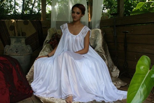 Full Swing Nightgown Romantic Lingerie Bridal Sleepwear Wedding Lace Nightdress - Picture 4 of 5