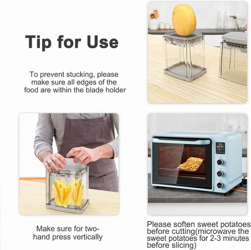 4-in-1 French Fry Cutter Potato Onion Food Chopper Manual Hand Vegetable Cutter - Picture 4 of 8