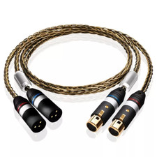 Pair HiFi Silver-plated XLR Cable Xlr Male To Female Audio Cord Gold Plated Plug