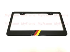 1pc 3D "GERMAN FLAG" emblem BLACK Metal License Plate Frame Tag