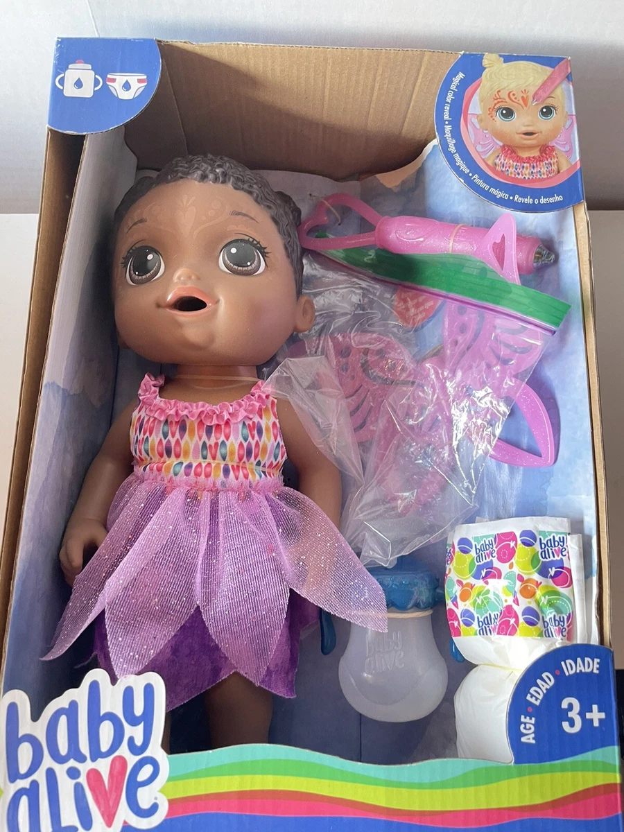 Baby Alive Face Paint Fairy Doll Girl African American Brown Hair