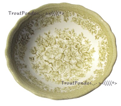 Vtg J & G Meakin Royal Staffordshire Avondale Green Transferware Cereal Bowl