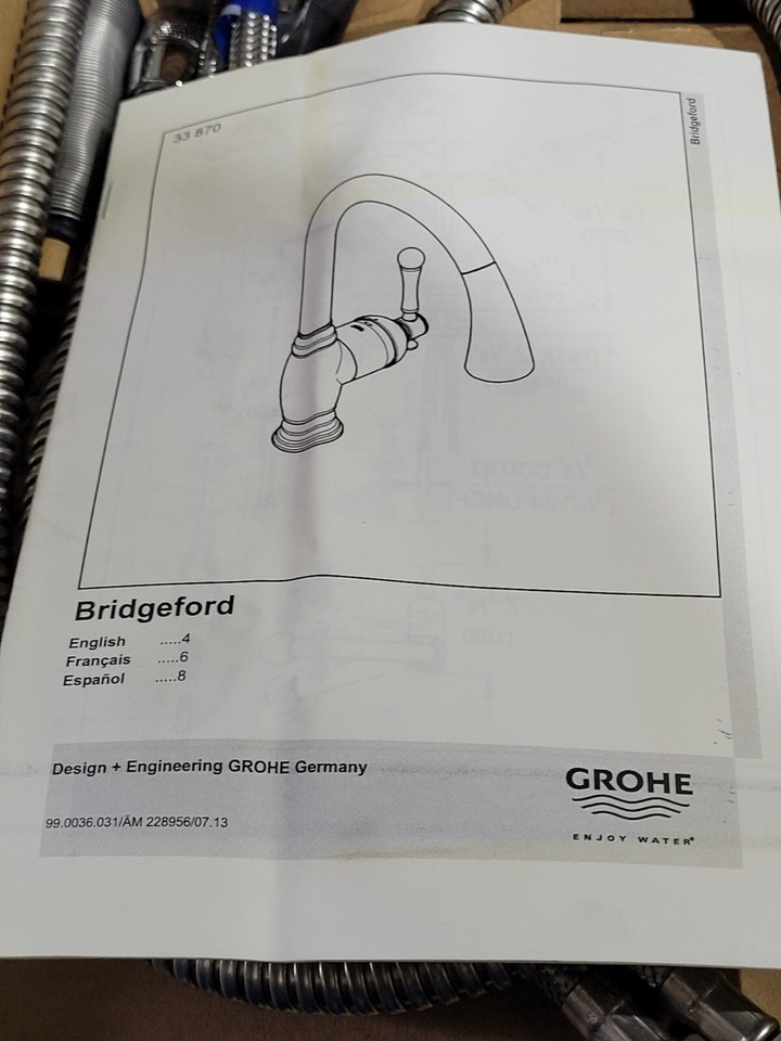 Grohe Bridgeford Pulldown Kitchen Faucet Brushed Nickel Single Handle