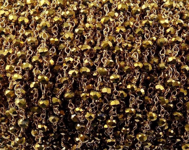 3M Oro Rivestito Quarzo Rondella 3-4mm Perline Rosario Perline Catena Oro Filo 3M Oro Rivestito Quarzo Rondella 3-4mm Perline Rosario Perline Catena Oro Filo
