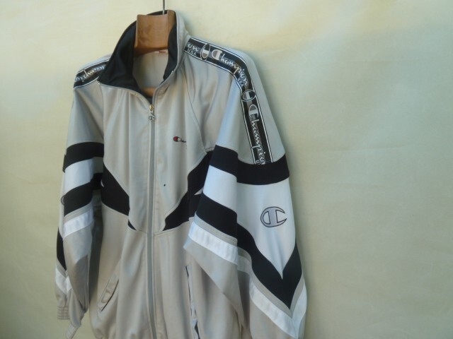 Champion 90s Track Jacket Men's Large Black grey Oversized
