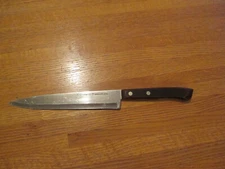 Vintage Flint Stainless Vanadium U.S.A. Carving Knife  8" Blade with Wood Handle