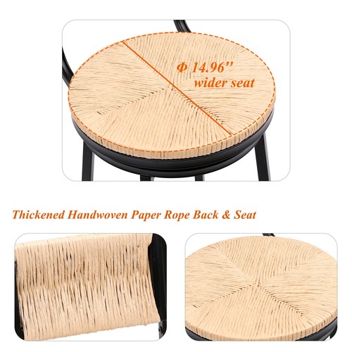 Set of 2 Bar Stools Bar Chairs Modern Kitchen Counter Height Dining Chair - Picture 39 of 51