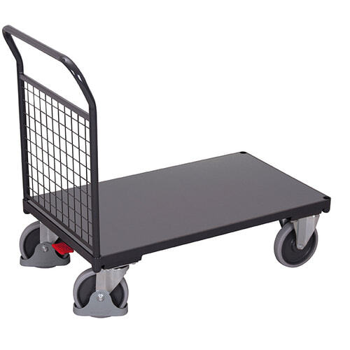Stirnwandwagen / Schiebebügelwagen / Transportwagen / Drahtgitterwand / grau - Bild 1 von 2