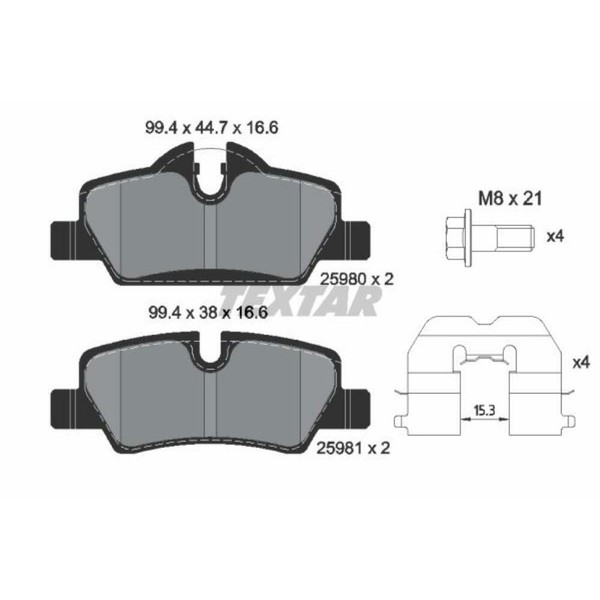 Textar BremsbeläGe Bremsbelegsatz Hinten Passend FüR Mini Mini-image