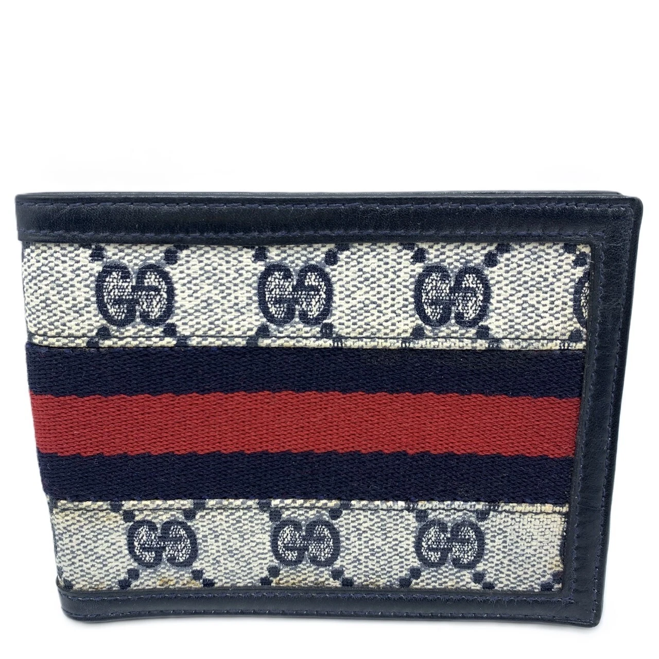 Gucci GG Supreme Sherry Line PVC toile enduite bi pli porte monnaie rang AB utilisé