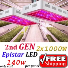 2PCS 2nd GEN 1000W Led Grow Lights Full Spectrum Lamp Panel Plant Light