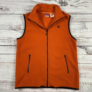 orange fleece vest