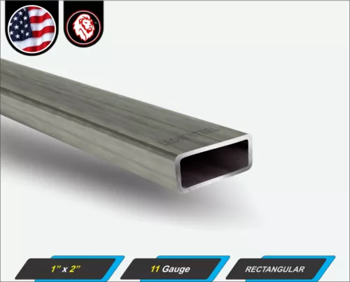 1" x 2" Rectangular Metal Tube - Mild Steel - 11 gauge - ERW - 12" Long (1-ft)
