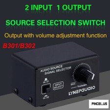 2 In 1 Out Audio Source Signal Selector Speaker Switcher Volume Adjustment