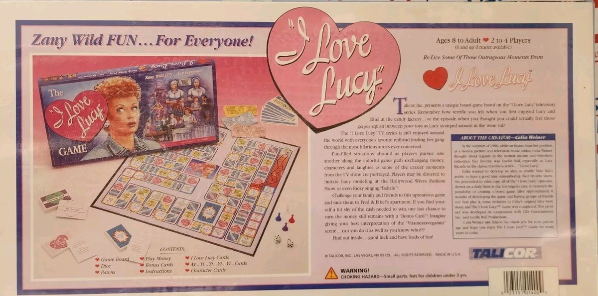 The I Love Lucy Board Game Lucille Ball Vintage 1997 Talicor