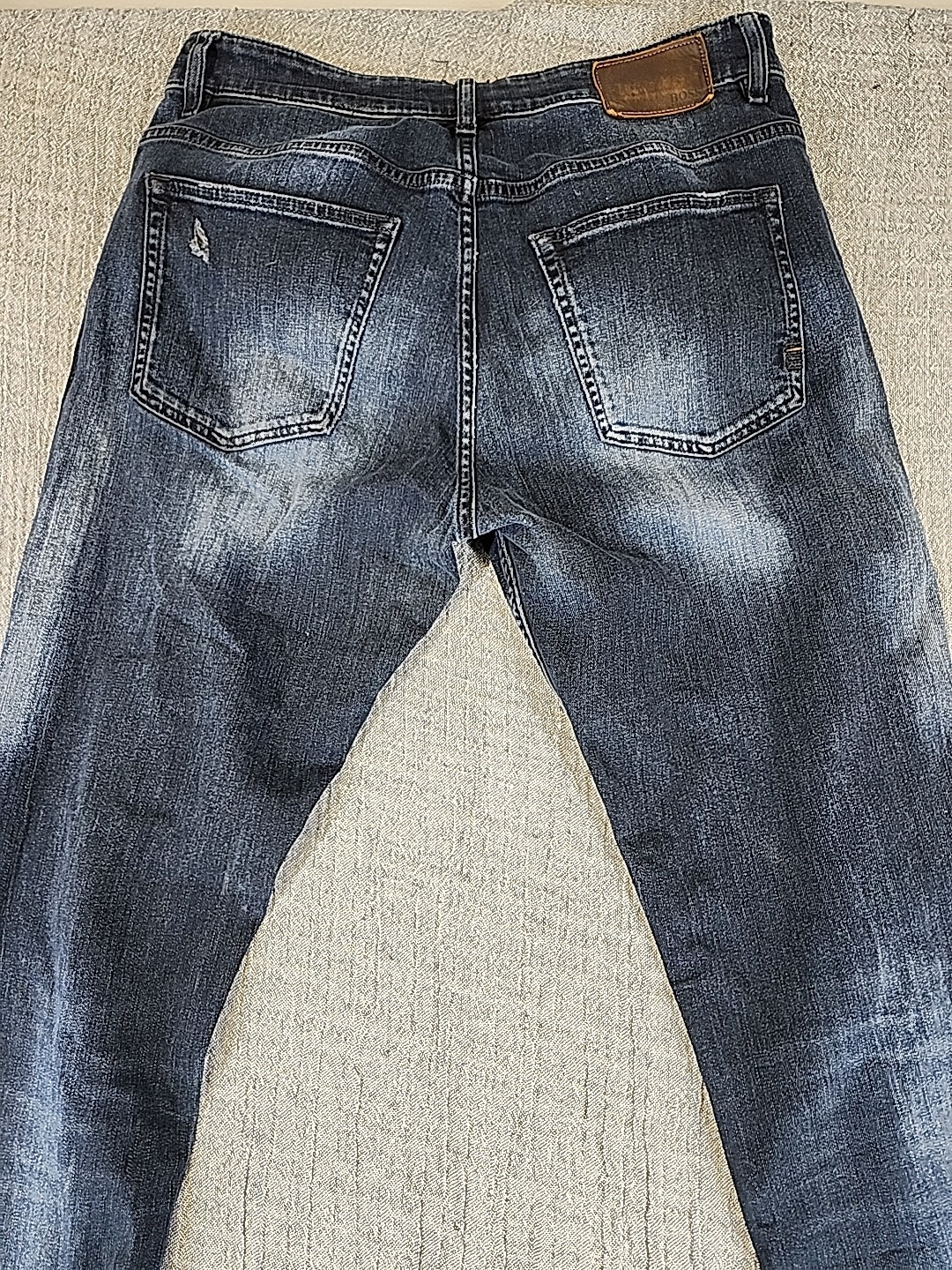 Hugo Boss Delaware Slim Fit Jeans Men’s 34/36 Stretch Blue Dark Wash Distressed thumbnail 6