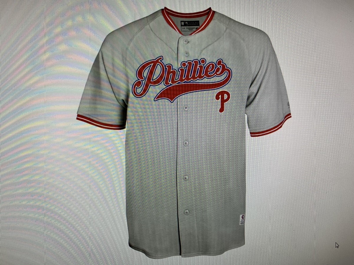 ウェア MLB OLD phillies uniform XL Philadelphia Phillies MLB Men's Gray Retro Team Jersey, Size