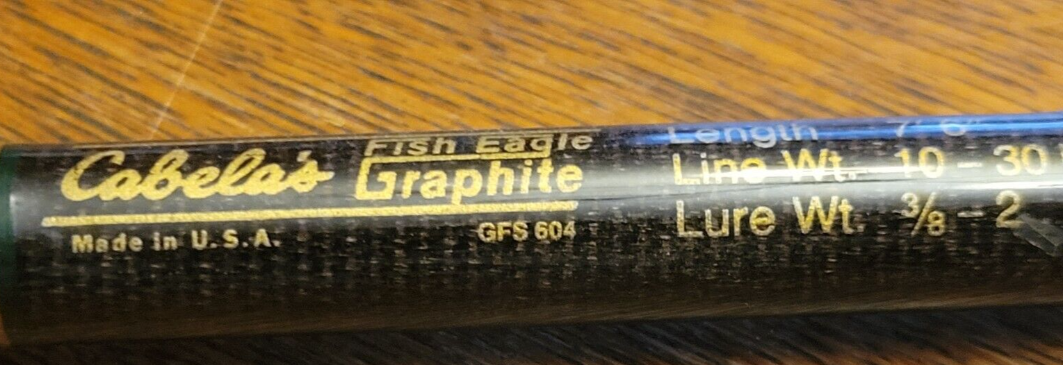 Cabela's Fish Eagle Graphite GFS 604 1Piece 7'6" Casting Fishing Rod