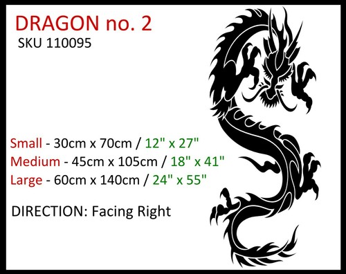 Wall Sticker Dragon Dragons Highest Quality Vinyl Large Home Decor Art Decal UK - Picture 2 of 9