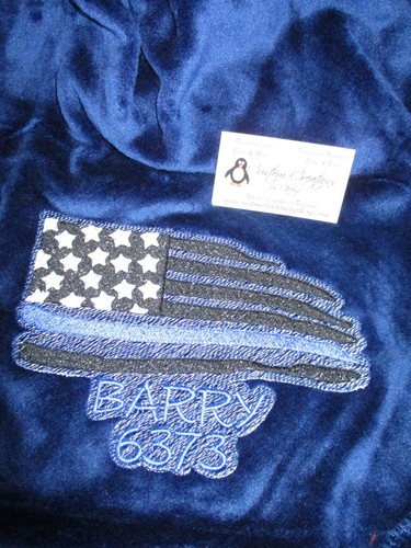 Manta de lanzamiento personalizada Police K9 Blue Line Paw, personaliza regalo K9 - Imagen 15 de 15